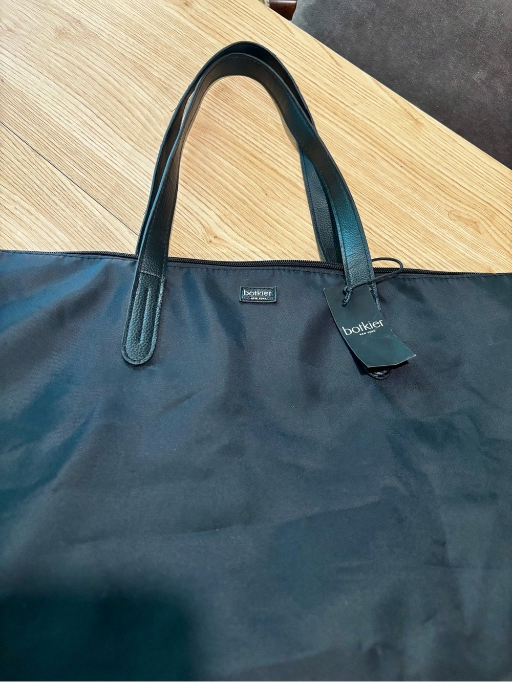 Botkier Black Nylon Tote with Leather-Style Straps - Picture 6 of 12